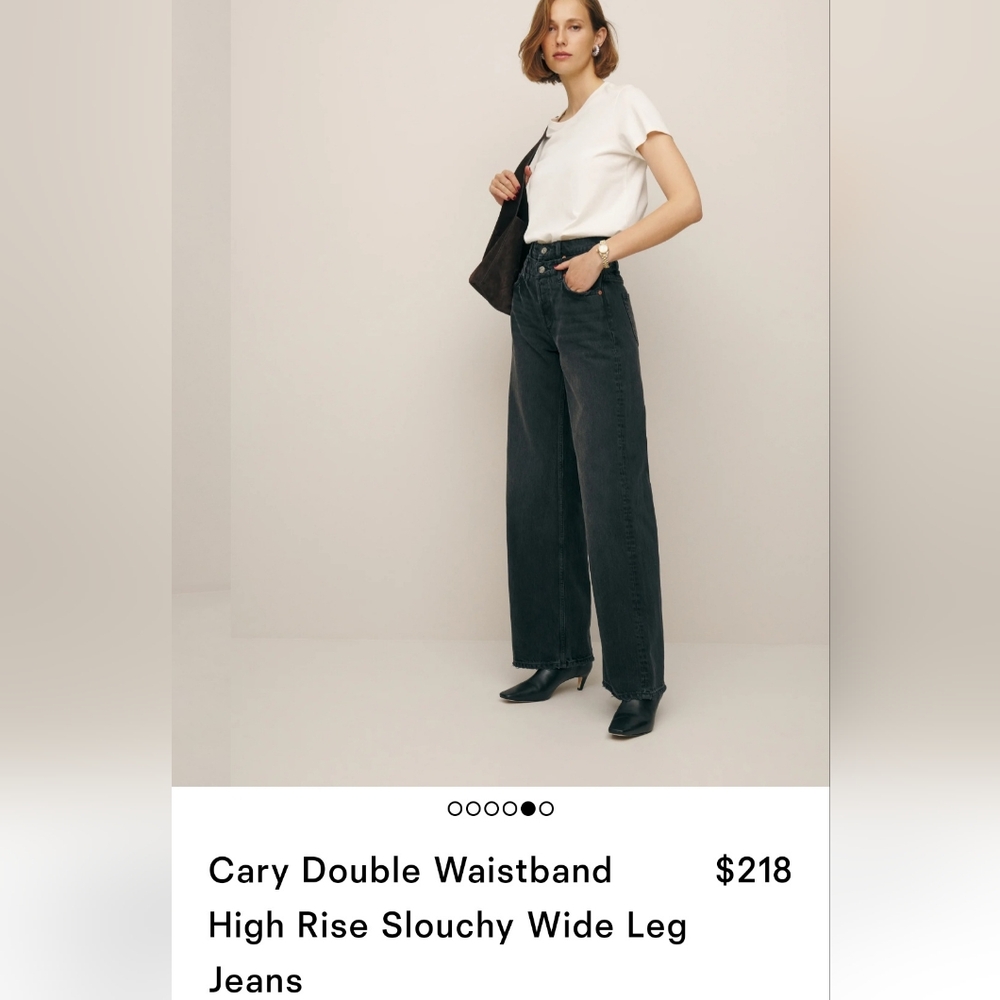 Reformation double waistband high waist slouchy wide leg jeans